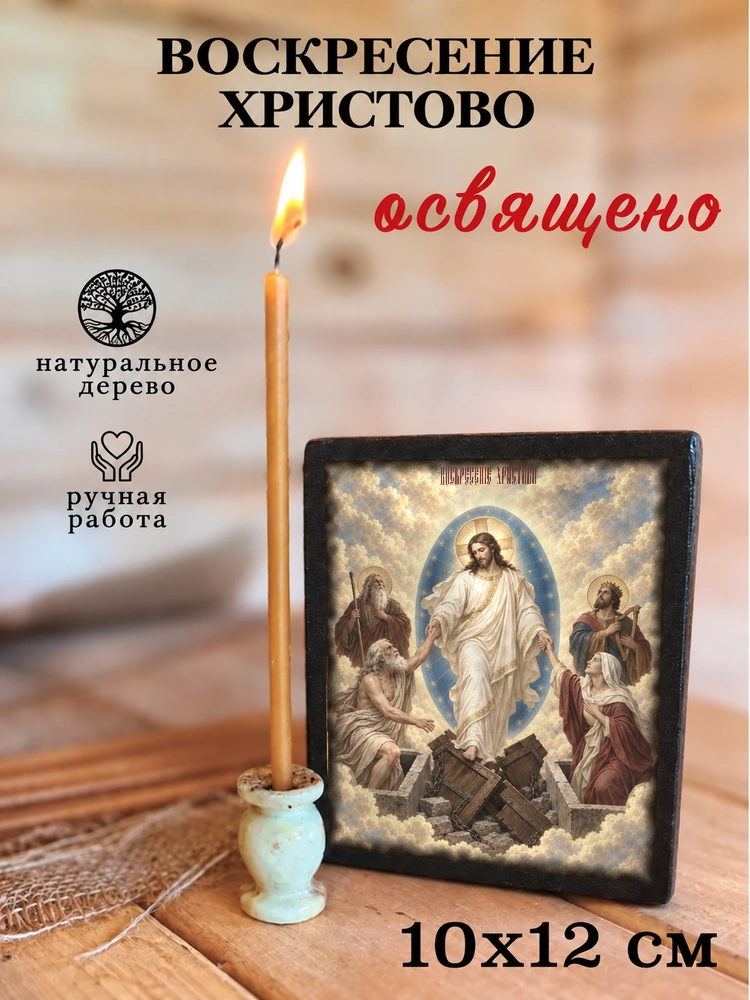 Воскресение Христово — храмовая живопись · потёртое золото — фото 3