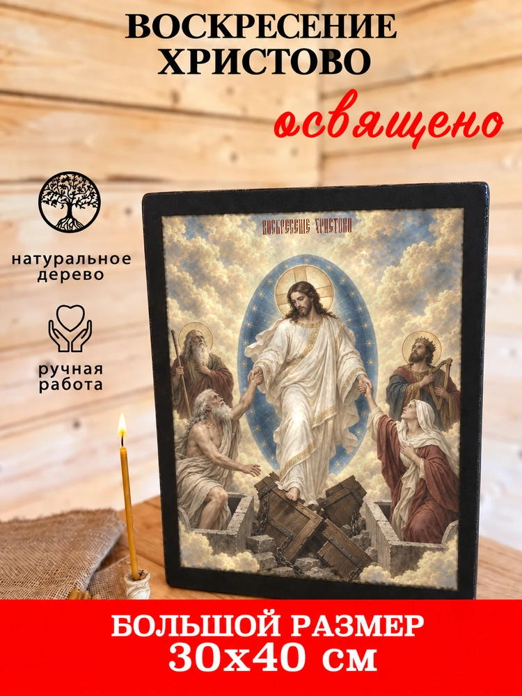 Воскресение Христово — храмовая живопись · потёртое золото — фото 7