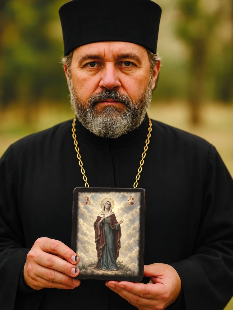 Дарья Римская — храмовая живопись · потёртое золото — фото 2