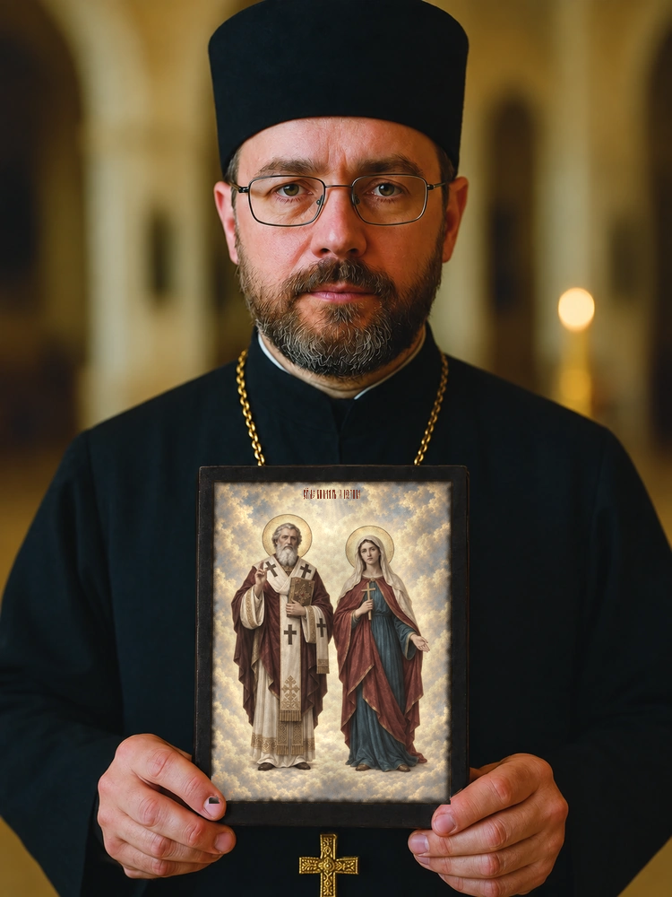 Киприан и Иустина — храмовая живопись · потёртое золото — фото 4