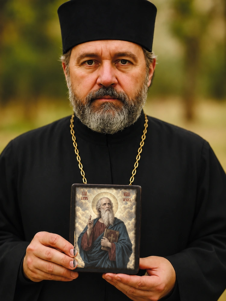 Иоанн Богослов — храмовая живопись · потёртое золото — фото 2