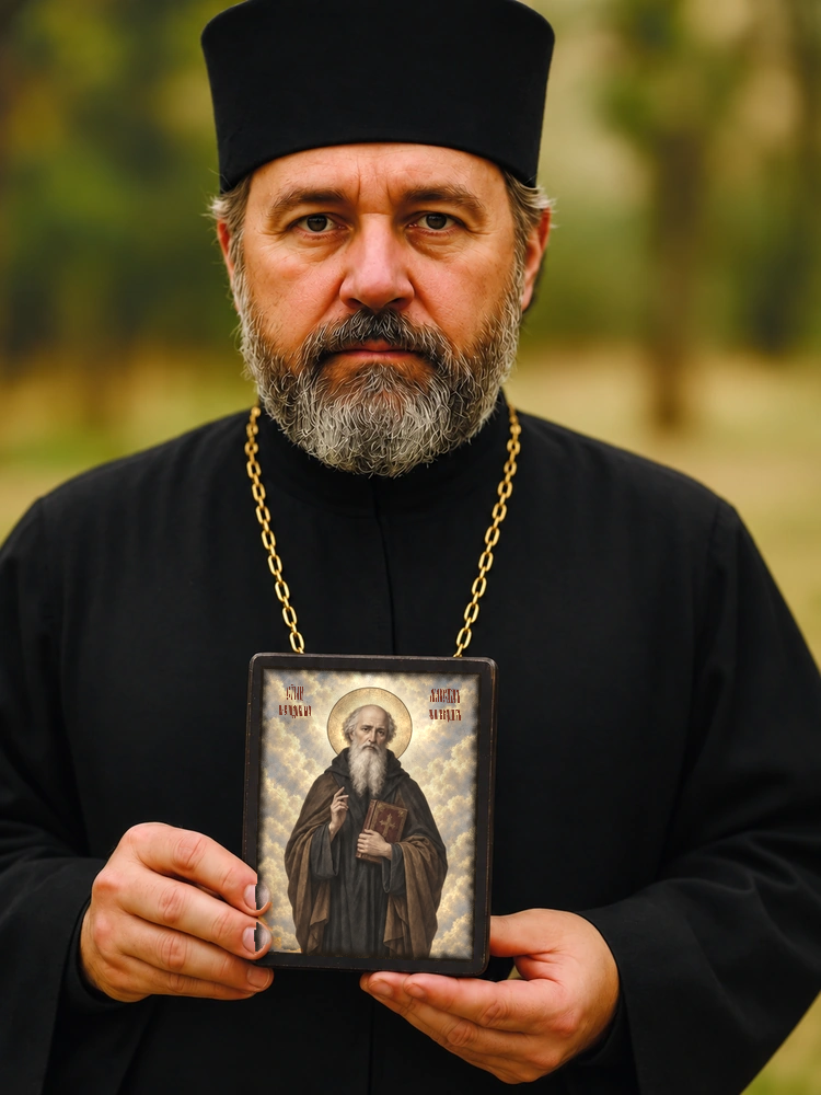 Максим Исповедник — храмовая живопись · потёртое золото — фото 2