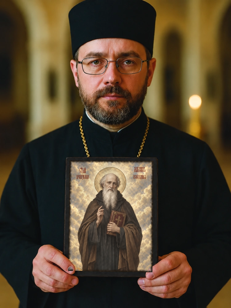 Максим Исповедник — храмовая живопись · потёртое золото — фото 4