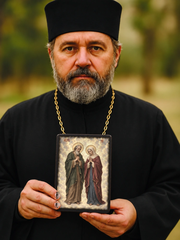 Иоаким и Анна — храмовая живопись · потёртое золото — фото 2