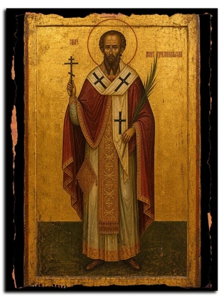Леонт Адрианопольский священномученик — икона на массиве сибирского кедра