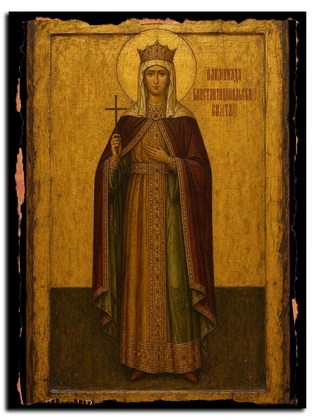 Олимпиада Константинопольская, диакониса — икона на массиве сибирского кедра