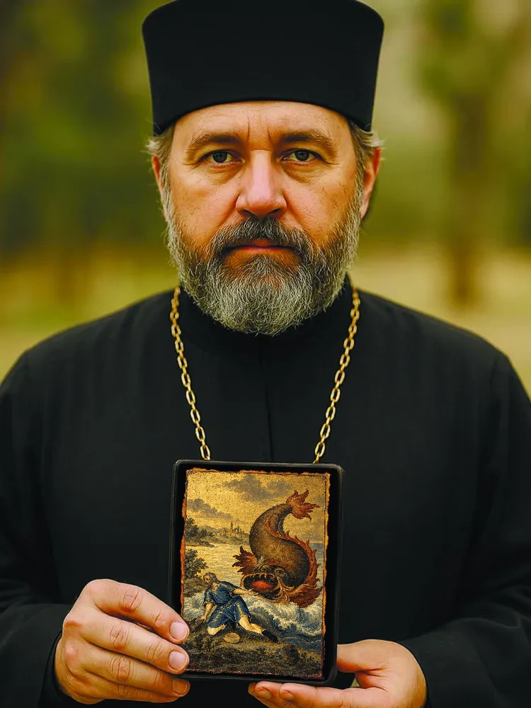 Иона во чреве кита — В руках мастера (малый формат 10×12 см)