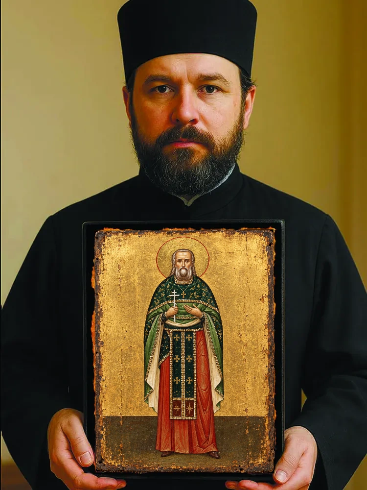 Александр Миропольский, священномученик — Резной оборот с крестом «Спаси и сохрани»