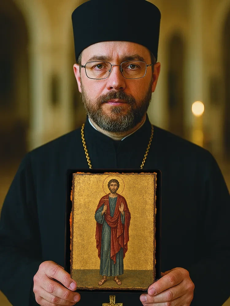 Мученик Еварест Критский — Большой храмовый и подарочный формат 30×40 см