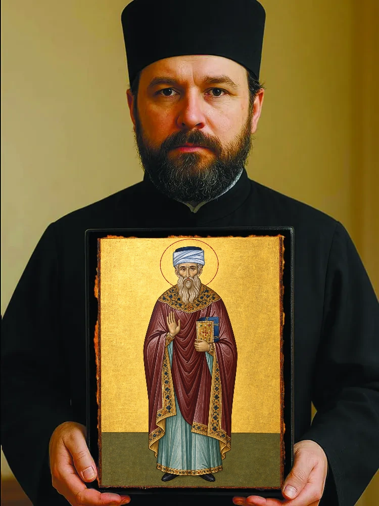 Священномученик Иосиф Дамаскин — Резной оборот с крестом «Спаси и сохрани»