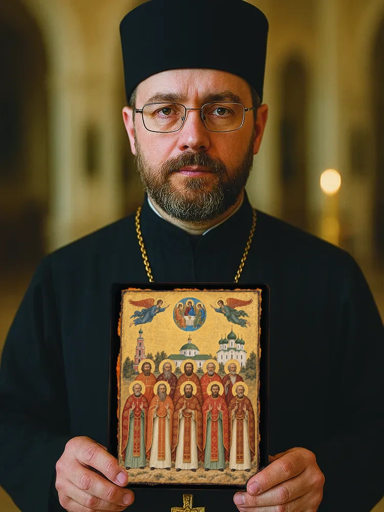 Собор новомучеников и исповедников Бронницких — Большой храмовый и подарочный формат 30×40 см