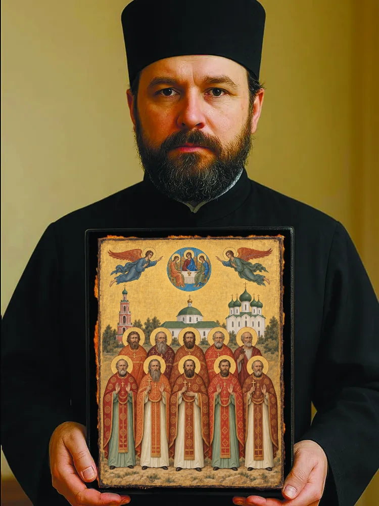 Собор новомучеников и исповедников Бронницких — Резной оборот с крестом «Спаси и сохрани»