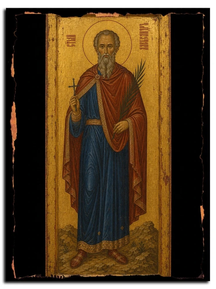 Александр Лионский, мученик — икона на дереве ручной работы