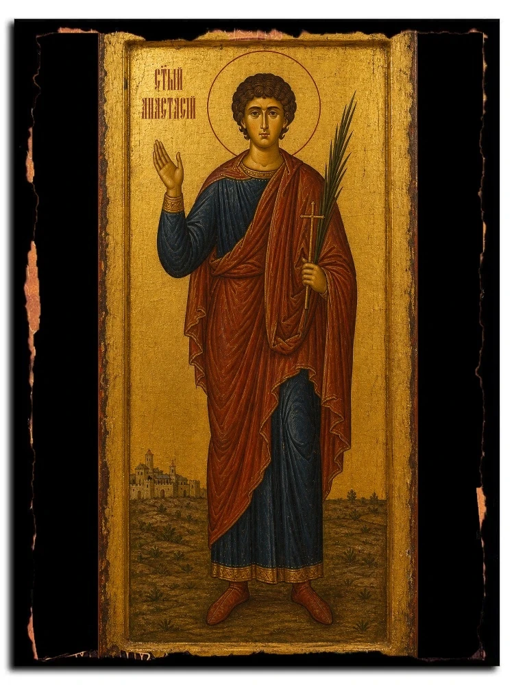 Анастасий Египетский, мученик — икона на дереве ручной работы