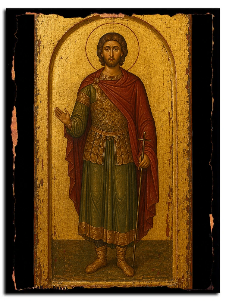 Феона Никомидийский, воин, мученик — икона на дереве ручной работы
