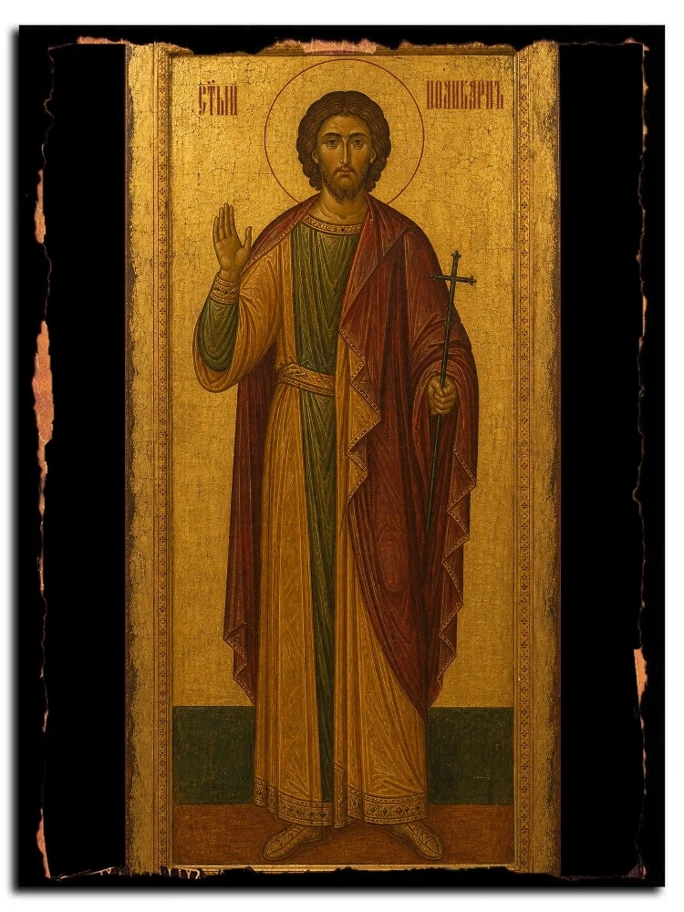 Поликарп Александрийский, мученик — икона на дереве ручной работы