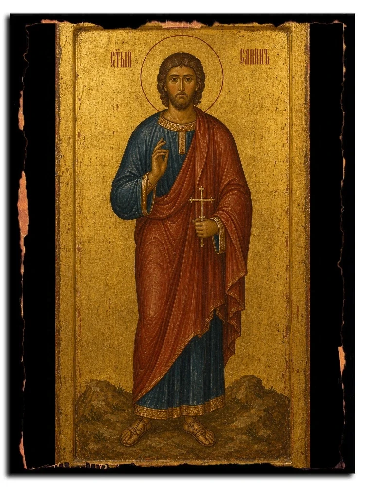 Савин Ермопольский (Египетский), мученик — икона на дереве ручной работы