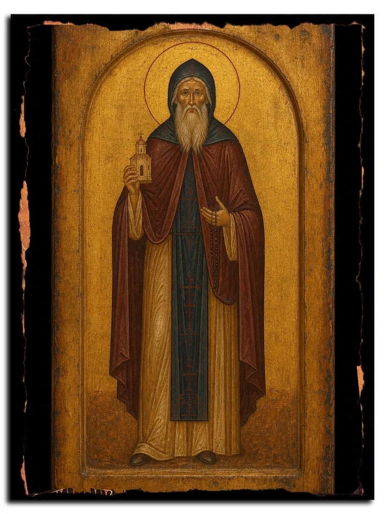 Андроник (Лукаш), Глинский, преподобный — икона на дереве ручной работы