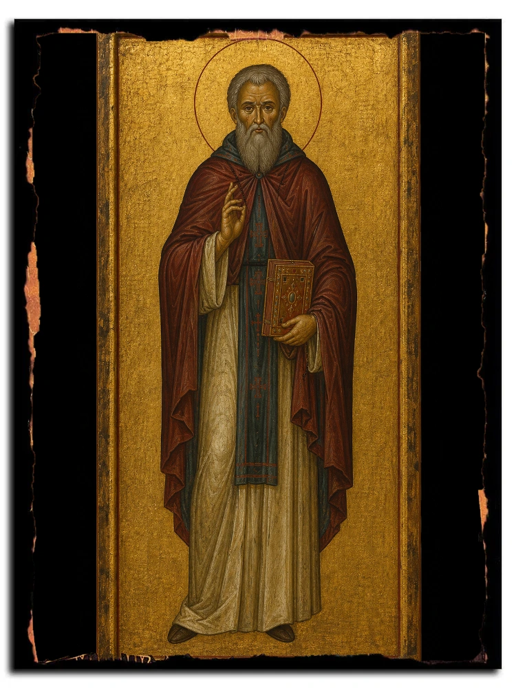 Димитрий Басарбовский (Бассарабовский), Болгарский, преподобный — икона на дереве ручной работы