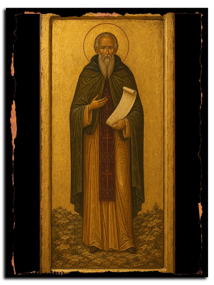 Симеон (Желнин), Псково-Печерский, иеросхимонах, преподобный — икона на дереве ручной работы