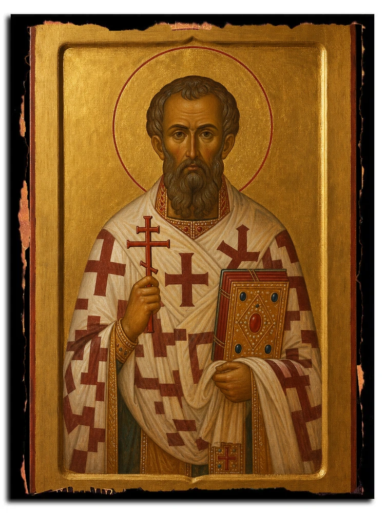 Александр Сидский (Памфилийский), пресвитер, священномученик — икона на дереве ручной работы