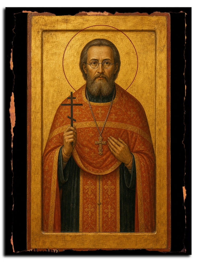 Михаил Белороссов, пресвитер, священномученик — икона на дереве ручной работы