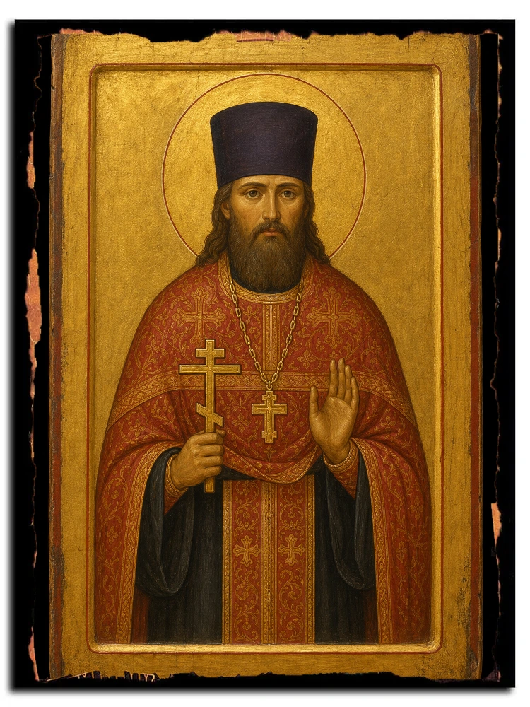 Никодим (Кротков), Костромской, священномученик — икона на дереве ручной работы