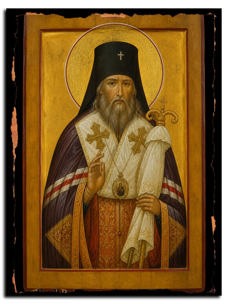 Серафим (Самойлович), архиепископ Угличский, священномученик — икона на дереве ручной работы
