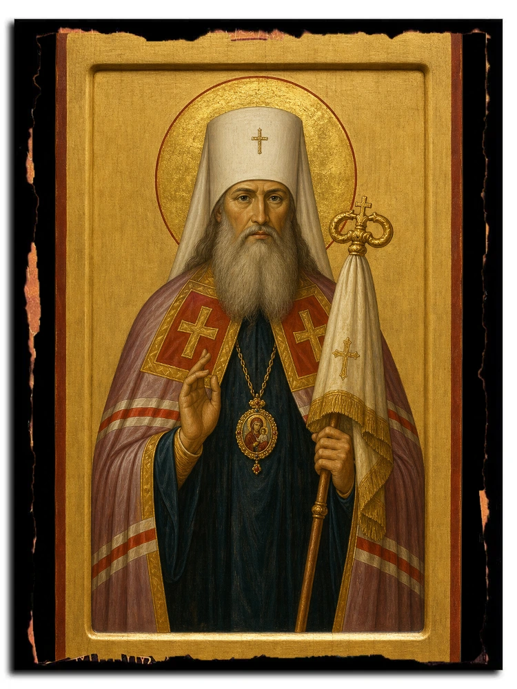 Филарет (Гумилевский), архиепископ Черниговский, святитель — икона на дереве ручной работы