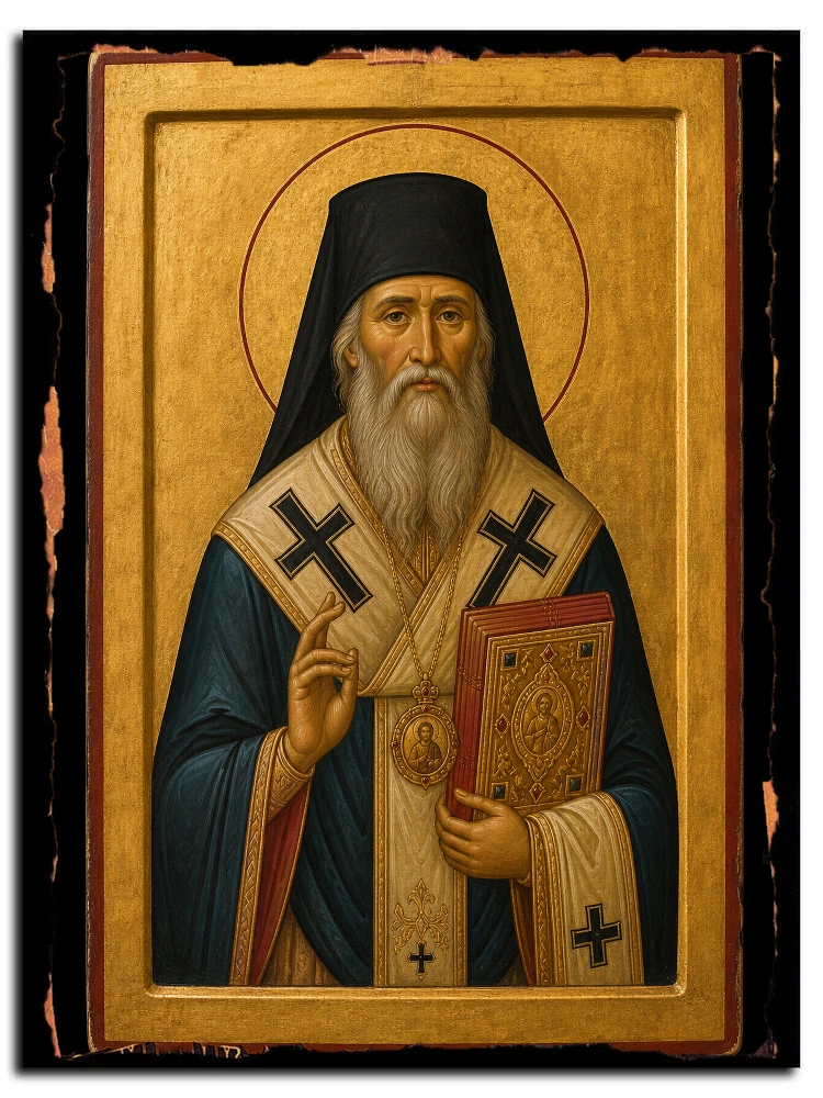 Григорий (Каллидос), митрополит Ираклийский, святитель — икона на дереве ручной работы