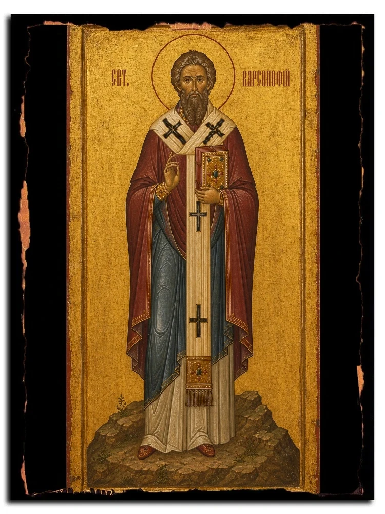 Варсонофий, епископ Тверской, святитель — икона на дереве ручной работы