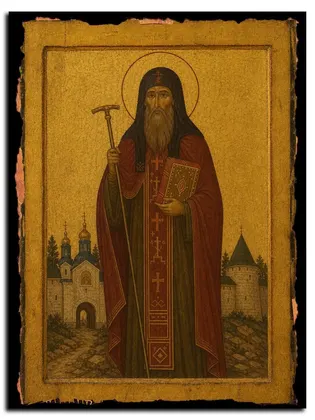 Корнилий Псково-Печерский — икона на дереве