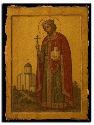 Андрей Боголюбский — икона на дереве