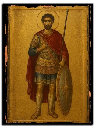 Великомученик Никита — икона на дереве