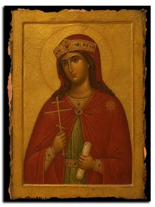 Великомученица Ирина — икона на дереве