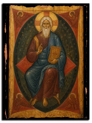 Иисус Христос Ветхий Деньми — икона на дереве