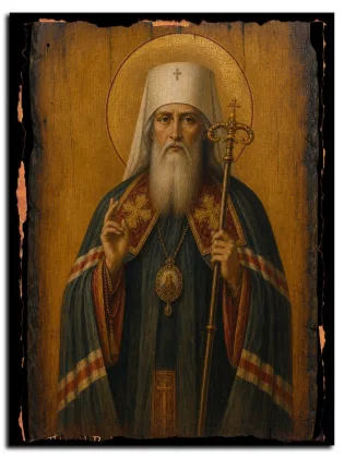 Иннокентий (Степанов), Глинский — икона на дереве