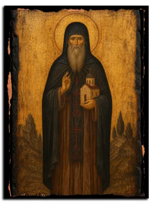 Иоанникий Девиченский, Чернорецкий, Сербский — икона на дереве