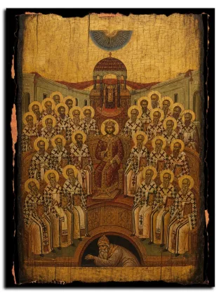 Память I Вселенского Собора (325) — икона на дереве