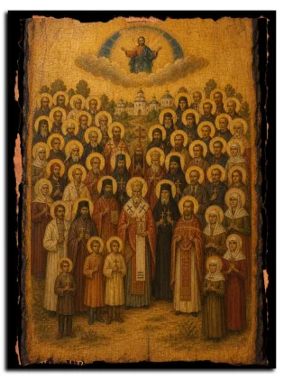 Собор новомучеников и исповедников Домодедовских — икона на дереве