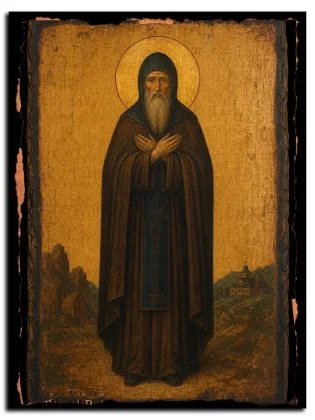 Аврамий (Авраамий) Затворник, Хиданский — икона на дереве