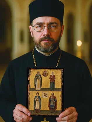 Святые града Петра (парные иконы: Иоанн Кронштадтский и Ксения Петербургская; Александр Невский и Феодор Новгородский) — вид 4
