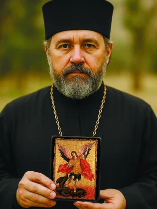 Архангел Михаил, попирающий диавола — вид 2