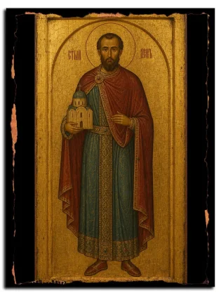 Император Лев Великий, благоверный — икона на натуральном дереве
