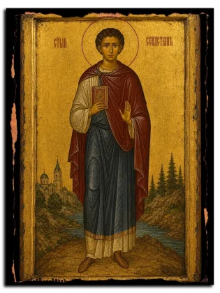 Севастиан (Фомин), Карагандинский, исповедник — икона на натуральном дереве