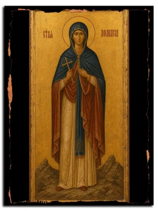 Афанасия Анкирская, мученица — икона на натуральном дереве