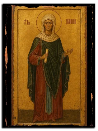 Домнина Едесская, мученица — икона на натуральном дереве