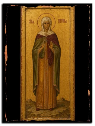 Дорофея Кесарийская (Каппадокийская), дева, мученица — икона на натуральном дереве
