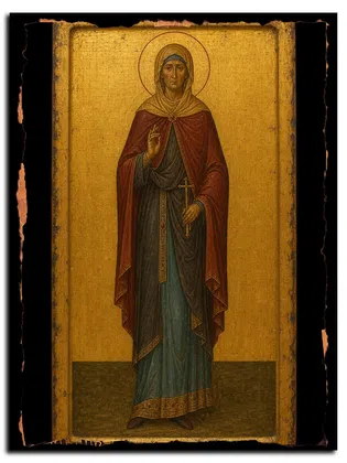 Евгения Доможирова, мученица — икона на дереве