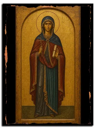 Иулитта Кесарийская (Каппадокийская), мученица — икона на дереве